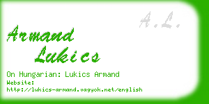 armand lukics business card
